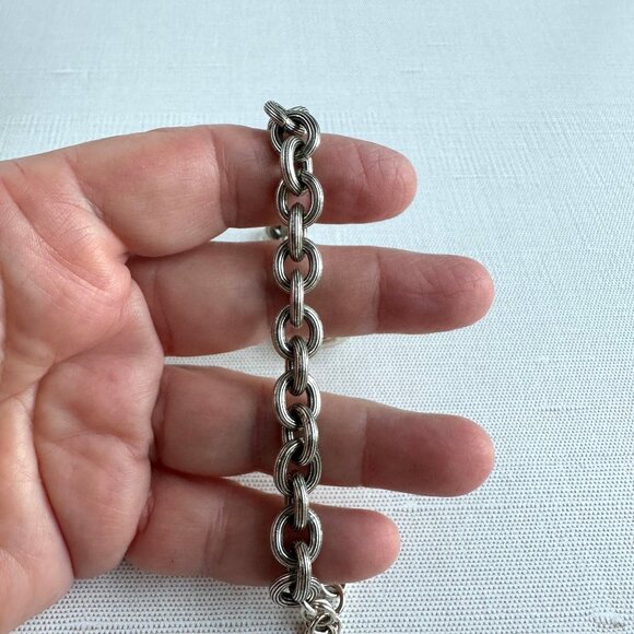 Brighton Rope Link Bracelet, Silver Tone, 7" + 1" Extender, NWT - Picture 11 of 12